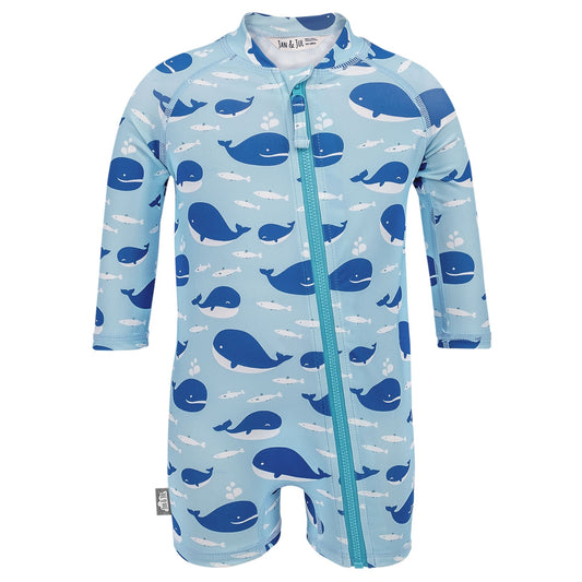 Jan & Jul 1-pc UV Jumpsuit - Blue Whale