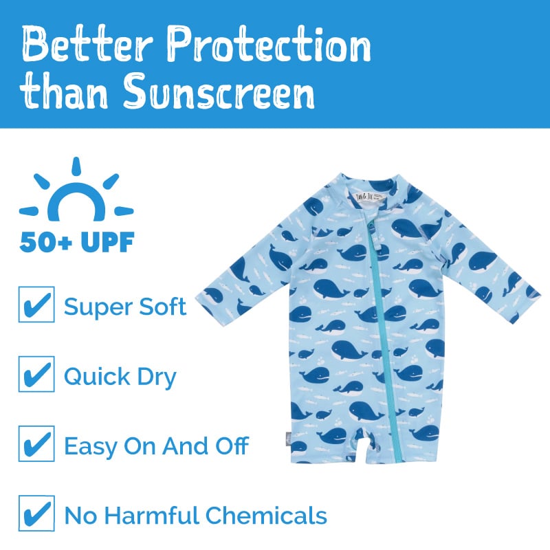 Jan & Jul 1-pc UV Jumpsuit - Blue Whale