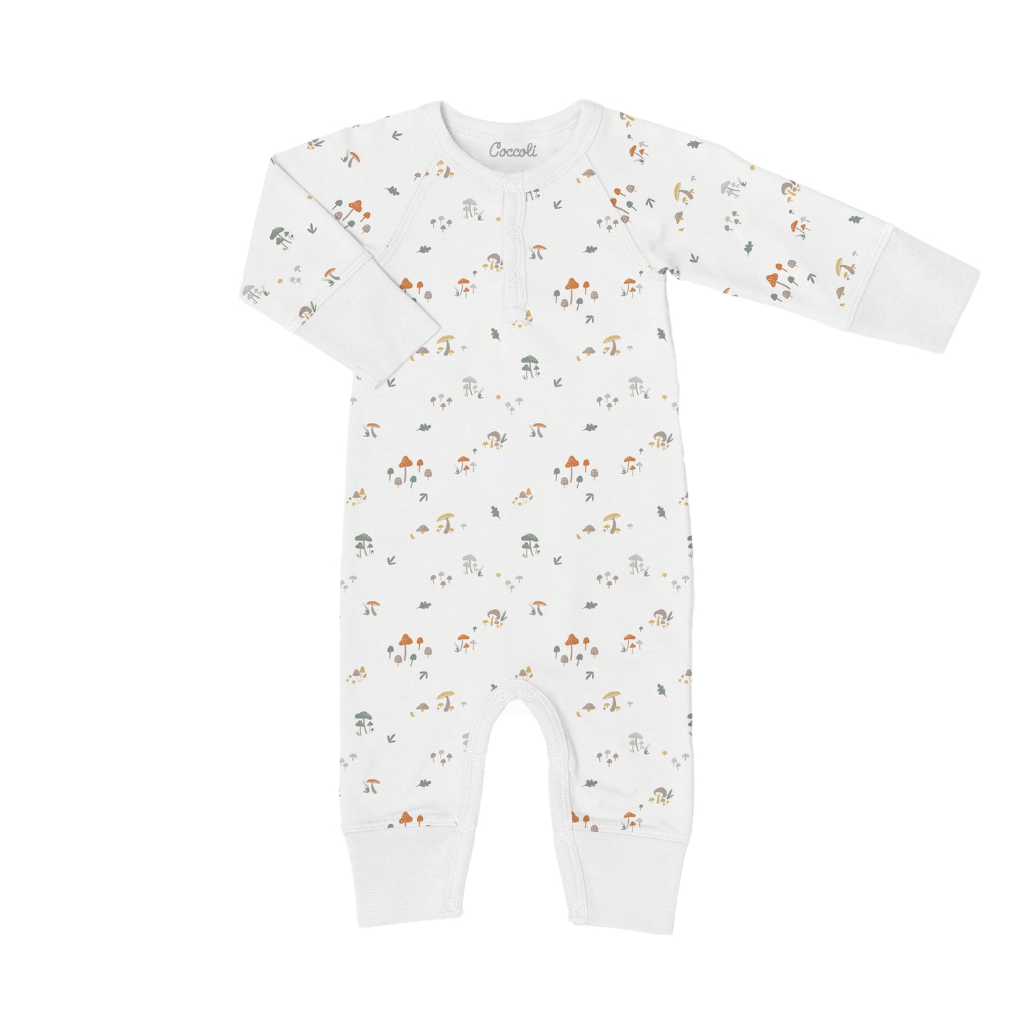 Coccoli Modal Unionsuit - Mushroom on Cream - 3M