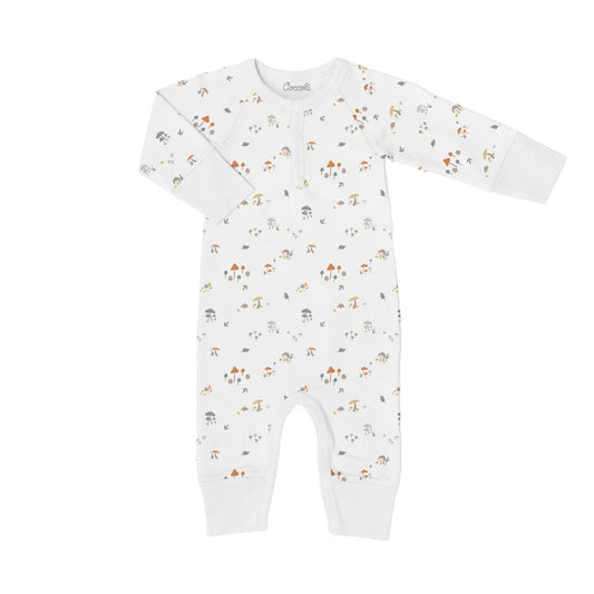 Coccoli Modal Unionsuit - Mushroom on Cream - 3M