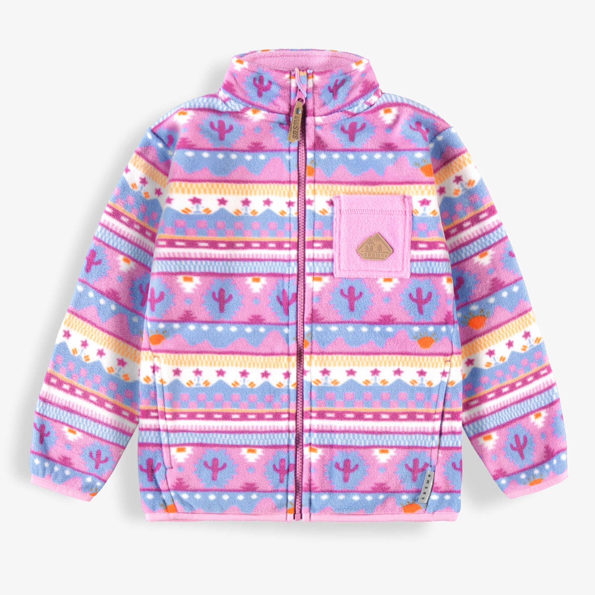 Souris Mini - Purple patterned fleece jacket