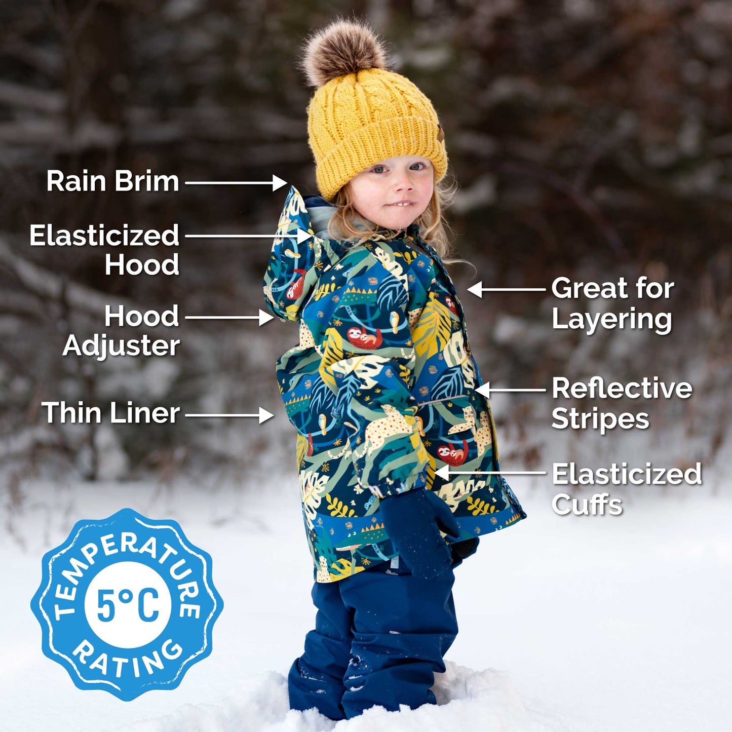 Jan & Jul -  Puddle-Dry Waterproof Rain Jacket - Yellow