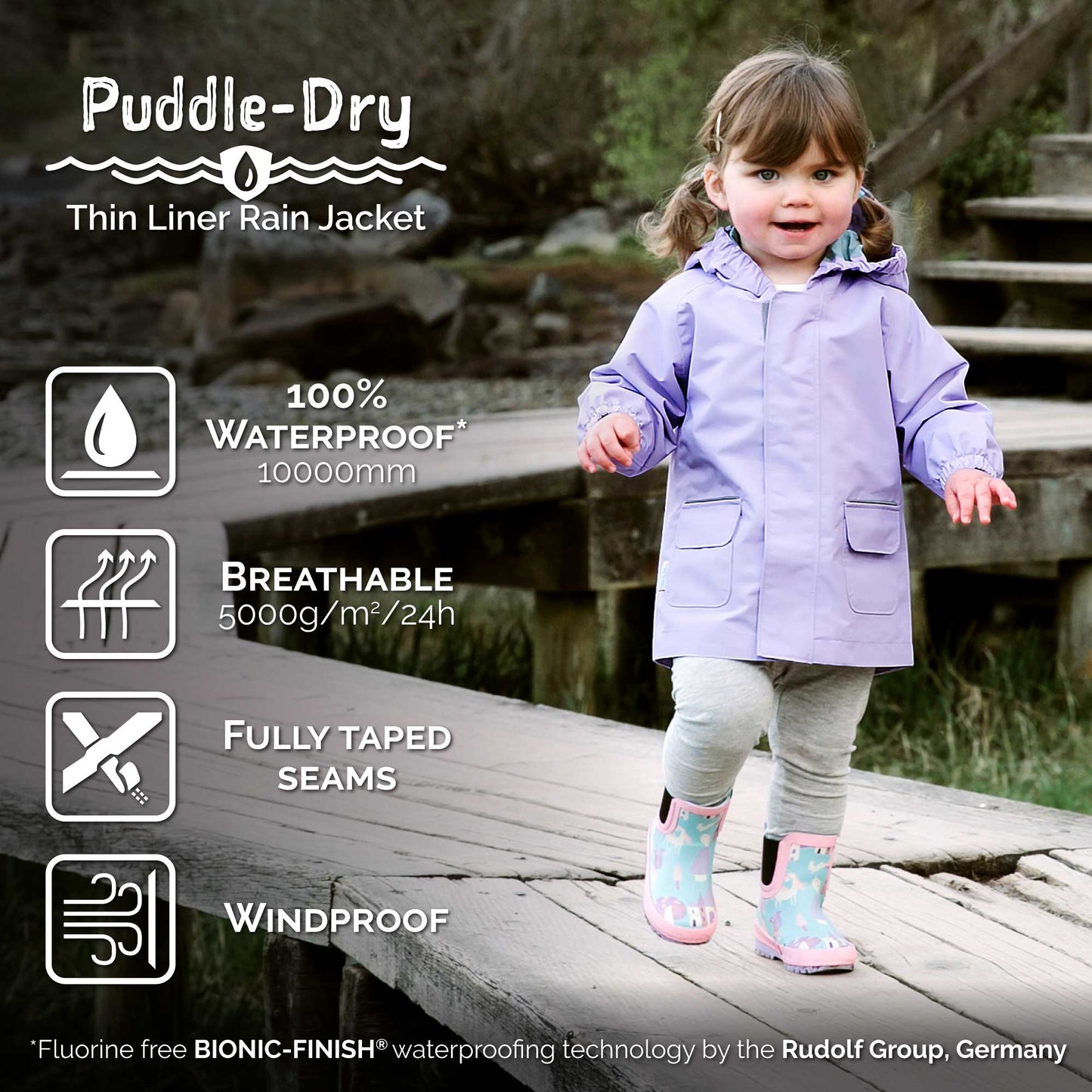 Jan & Jul -  Puddle-Dry Waterproof Rain Jacket - Yellow