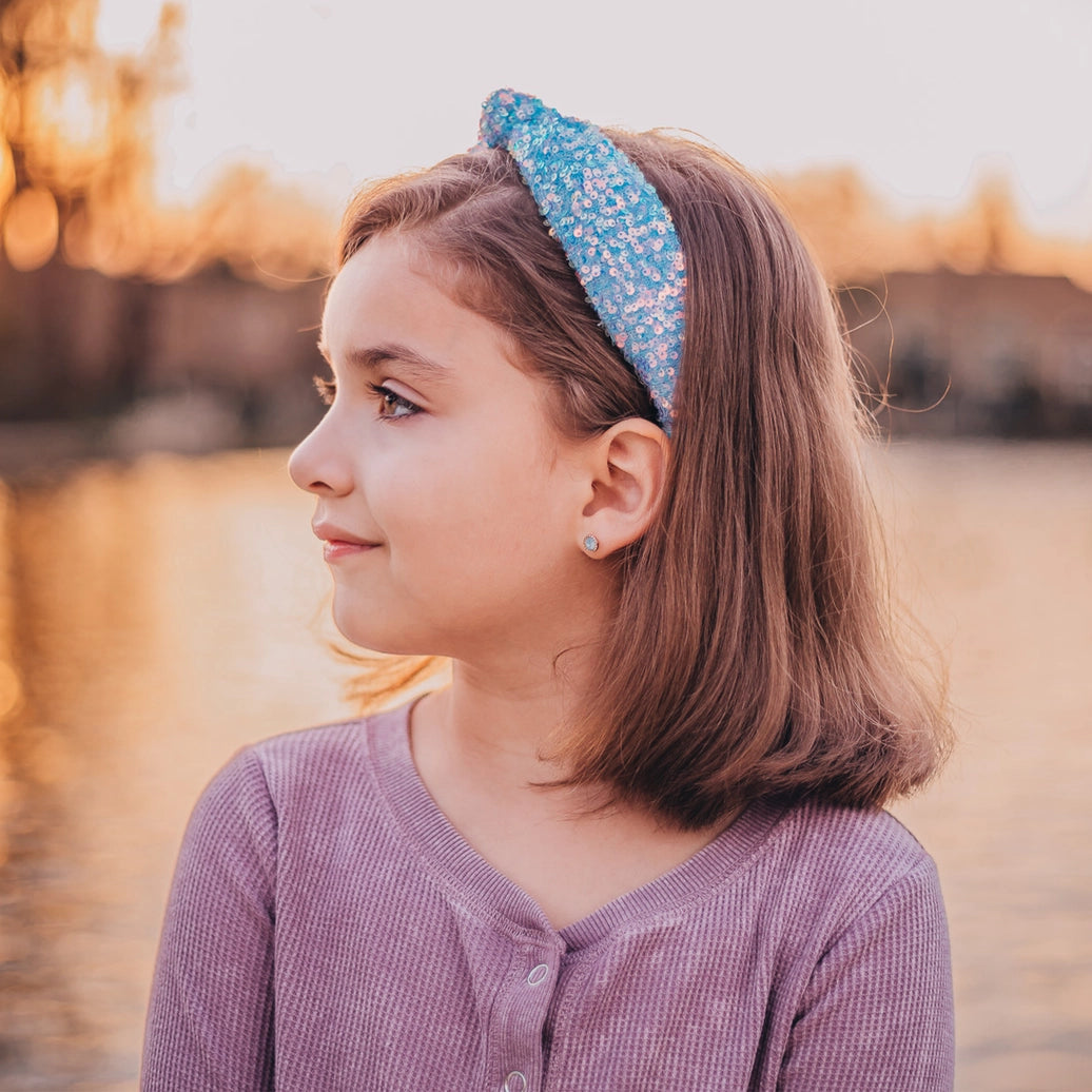Frog Sac - Kids Knot Headband - Sequin Knotted Hair Band Accessories