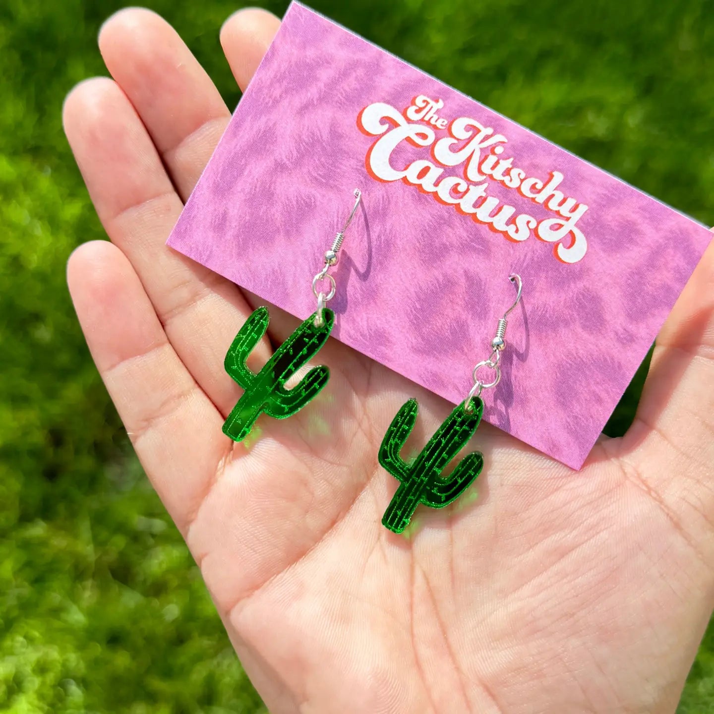 The Kitschy Cactus - Cool Water (mini)- Cactus Earrings