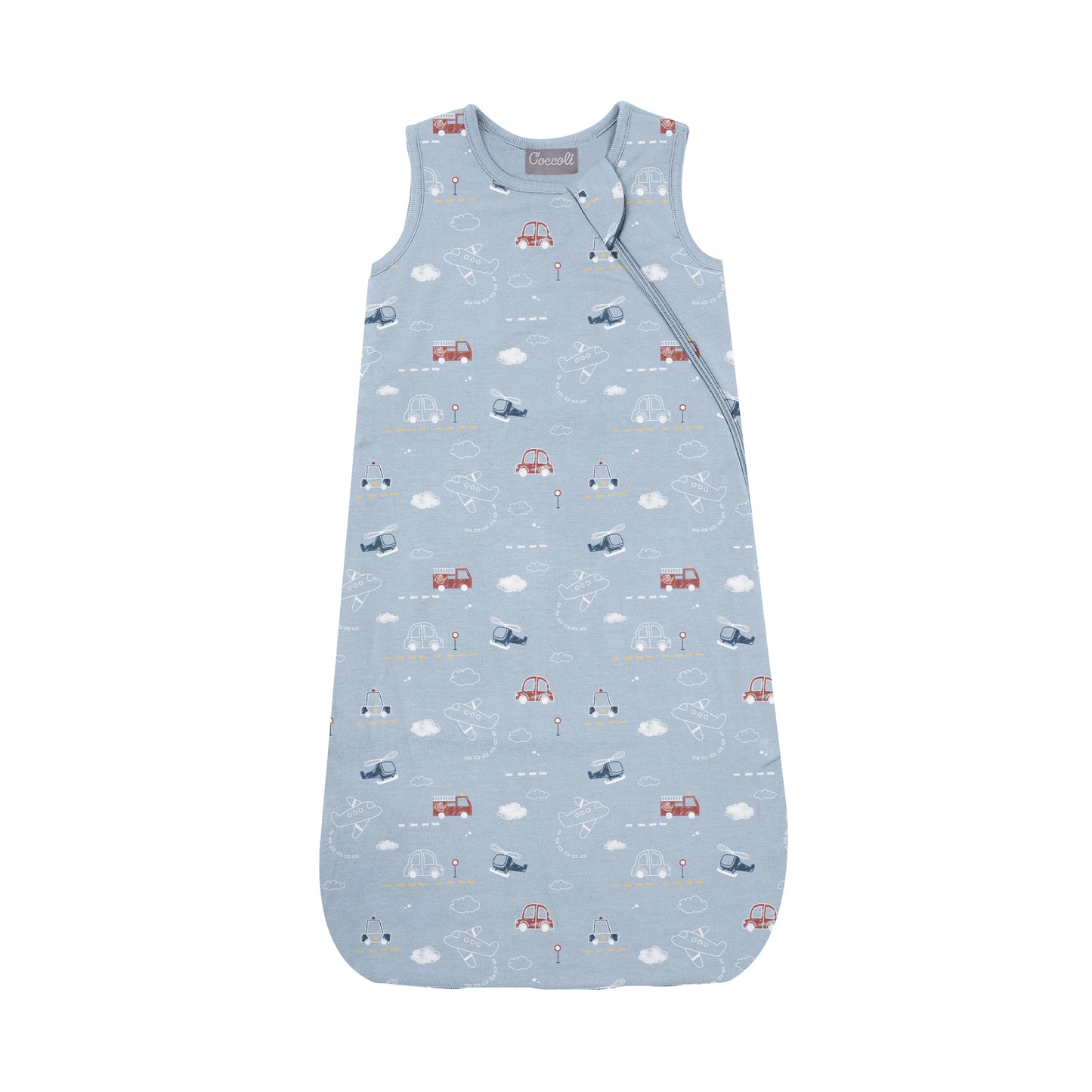 Coccoli Modal 1.5 tog Sleepsack - Vehicles on Blue