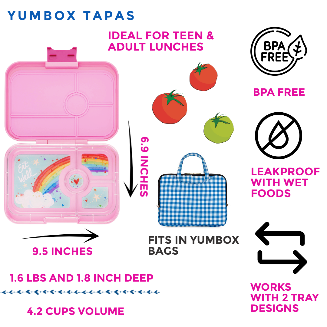 Yumbox - Yumbox Tapas - Leakproof Bento Box 4 or 5 Compartment Trays