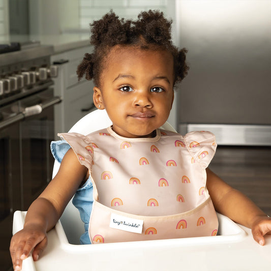 TINY TWINKLE - Mess-proof Ruffle Easy Bib - Boho Rainbow (6 - 24 Months)