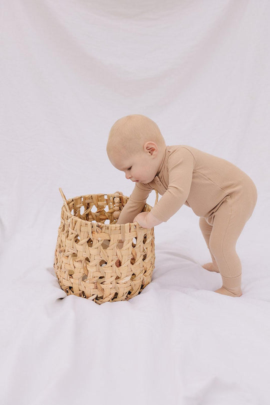 Earth Baby Outfitters-Bamboo Ribbed Long Sleeve Romper