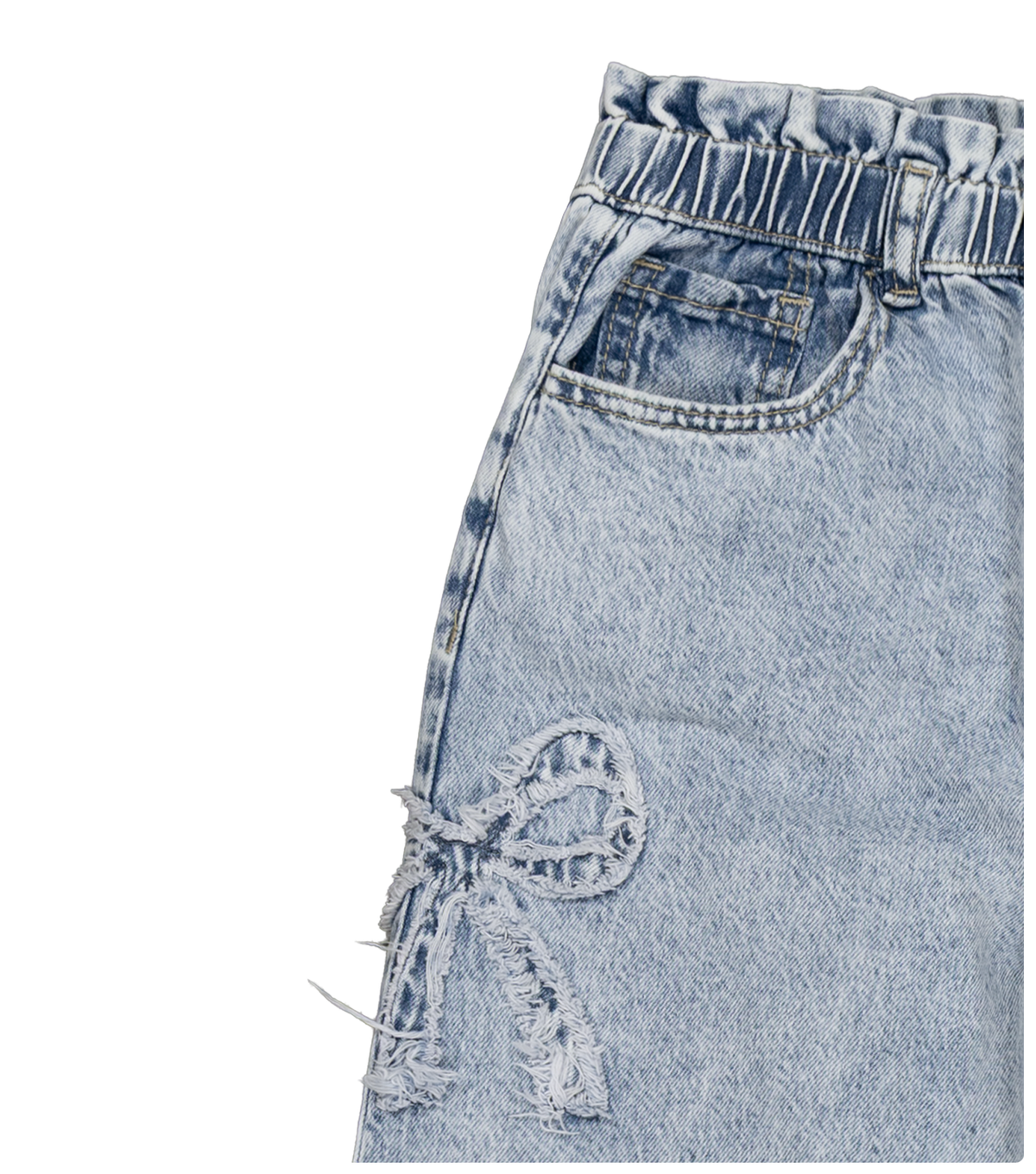 Joe's Jeans Girls Raya Barrel Fit Paperbag Jeans with Bow