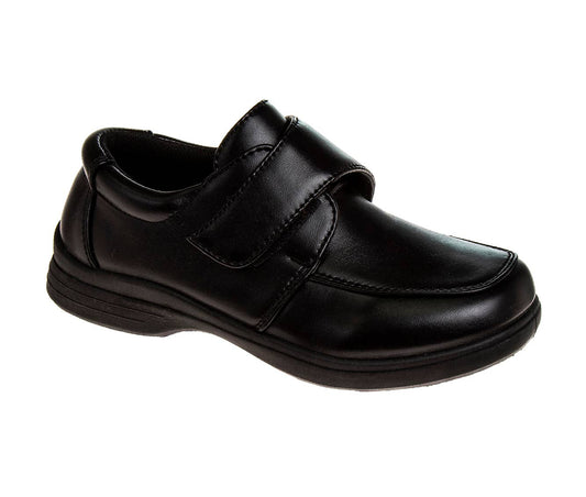 French Toast Boys Black Hook and Loop School Shoes (Little Kid)