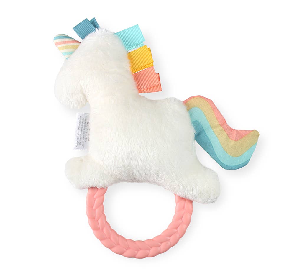 Itzy Ritzy - Ritzy Rattle Pal™ Plush Rattle Pal with Teether: Rainbow
