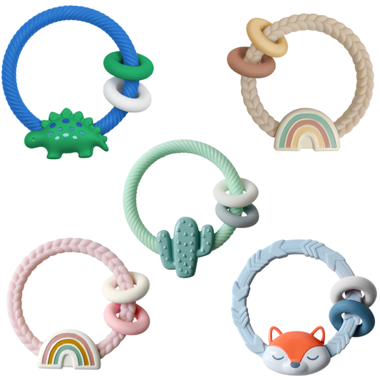 Itzy Ritzy -  Ritzy Rattle™ Silicone Teether Rattles: Highland Cow