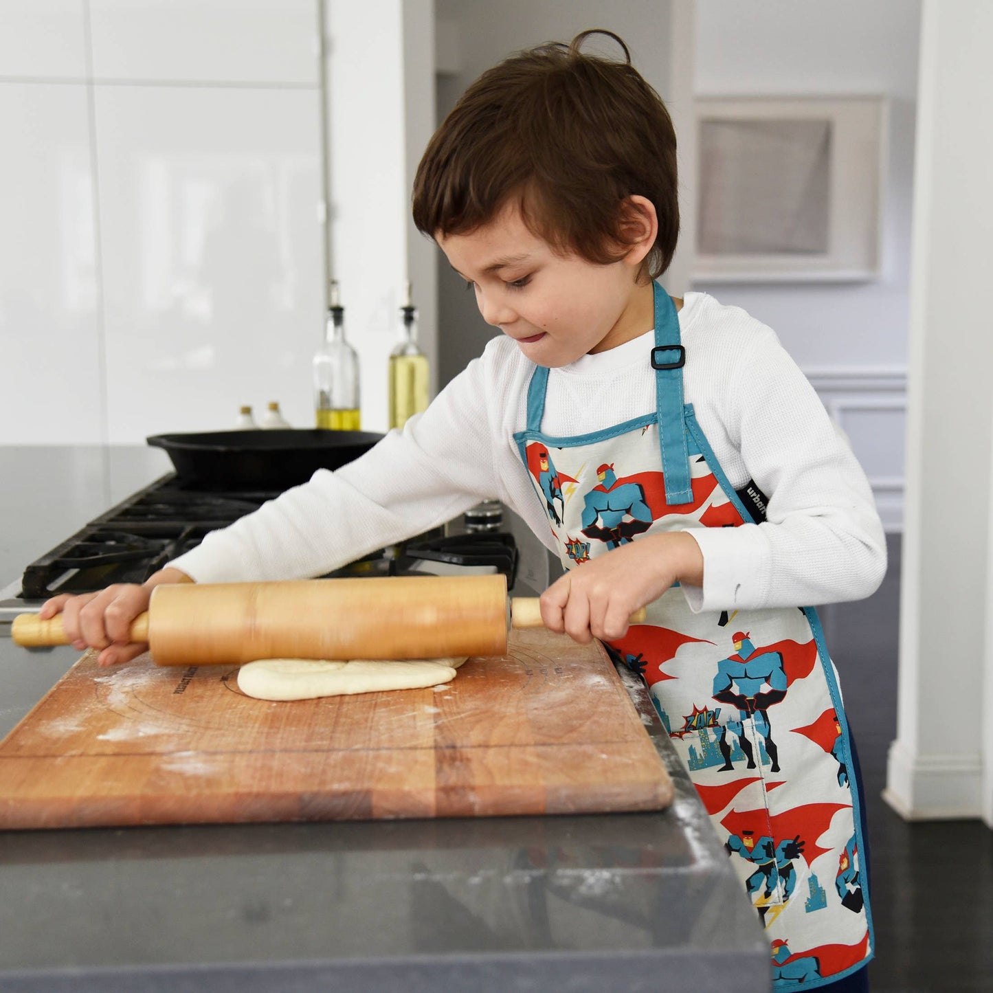 Urban Infant - Little Helper Kids Apron, Washable Cotton/Poly - Submarines: SMALL