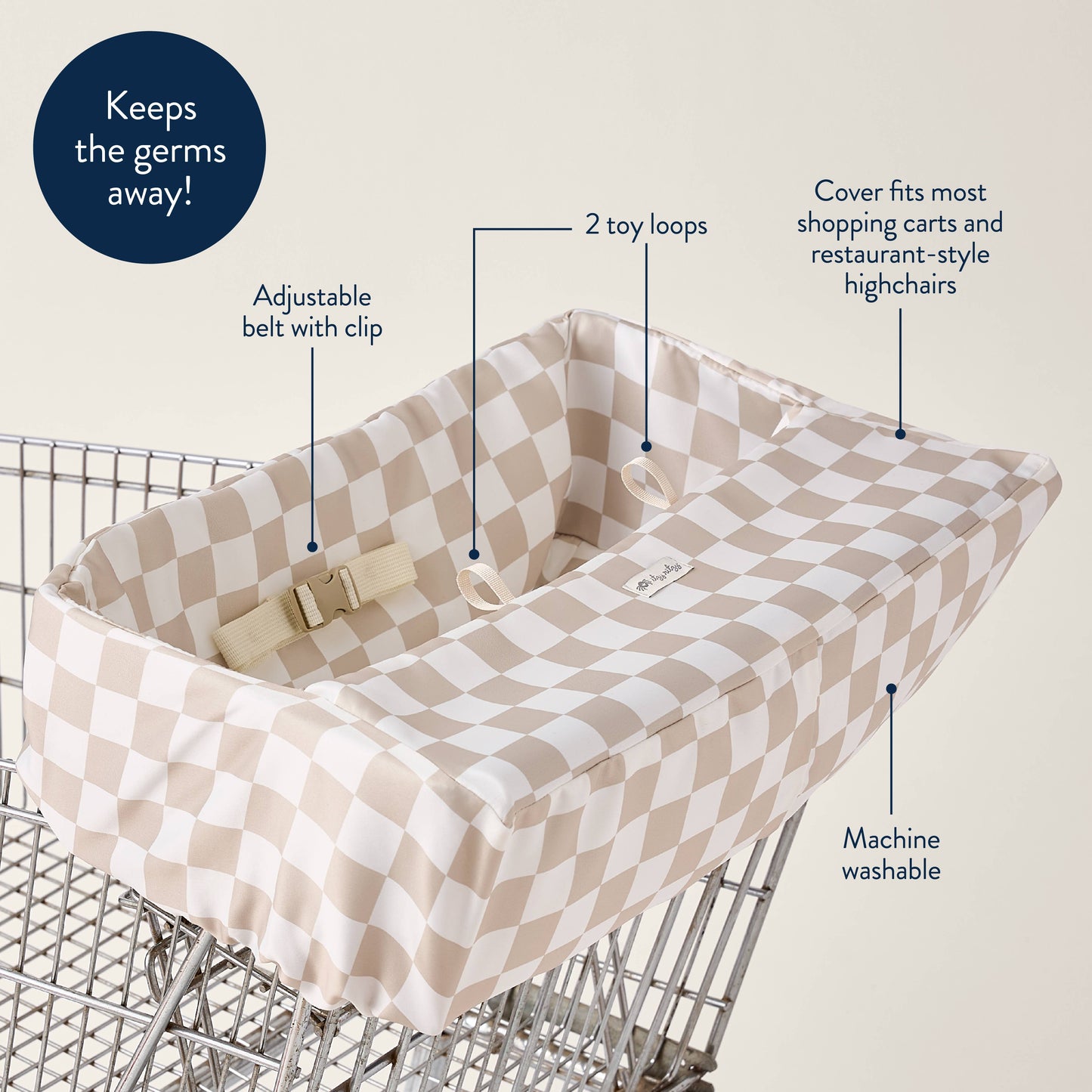 Itzy Ritzy -  Checkerboard Itzy Shopping Cart Cover