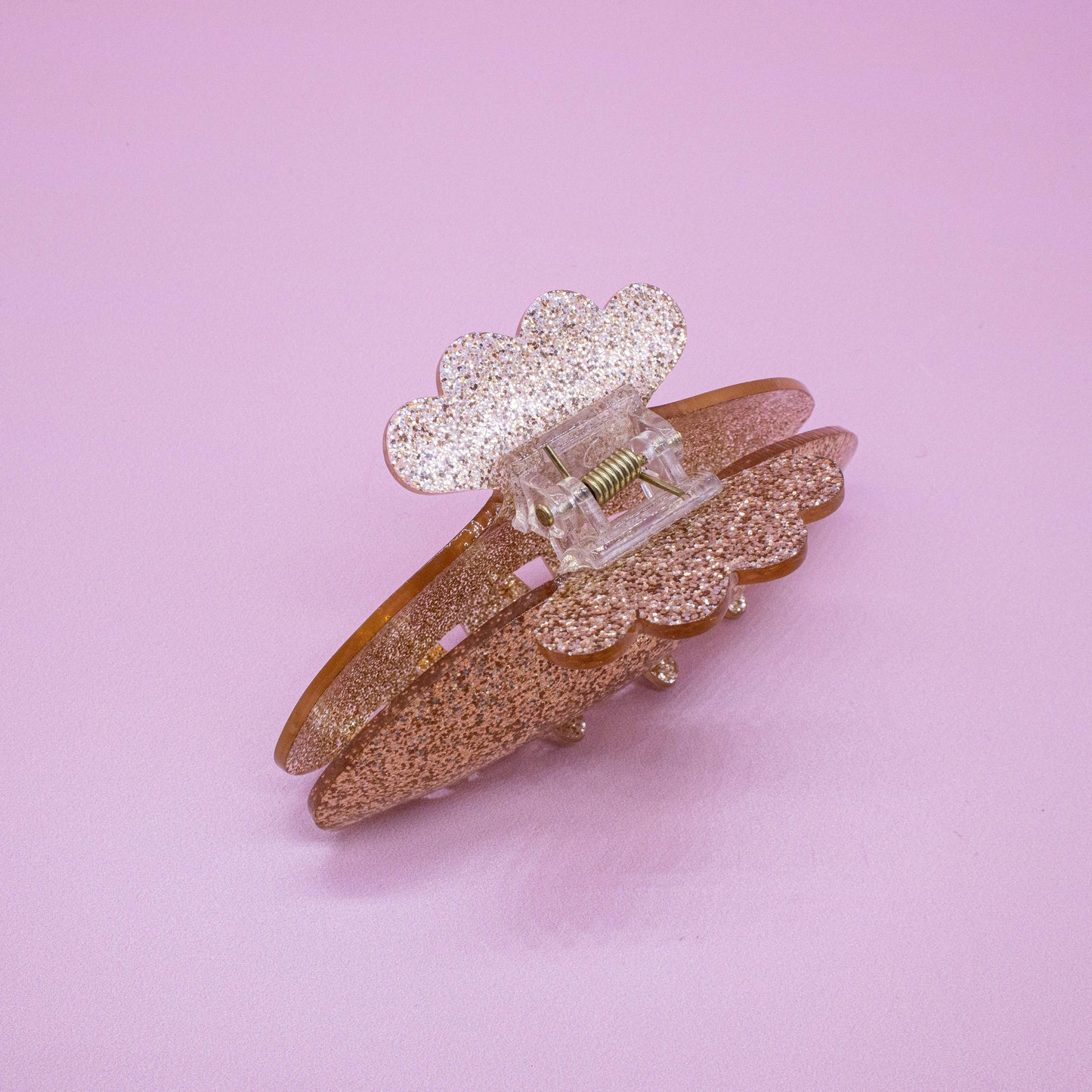 Frog Sac - Medium Round Glitter Hair Claw Clip