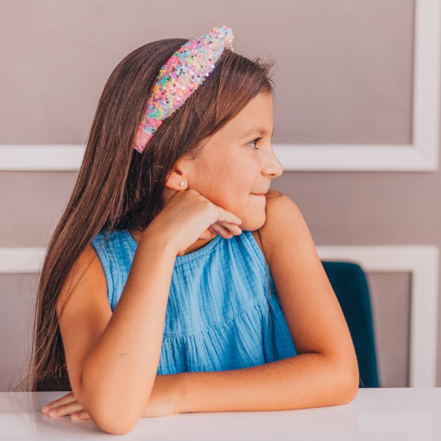 Frog Sac - Kids Knot Headband - Sequin Knotted Hair Band Accessories