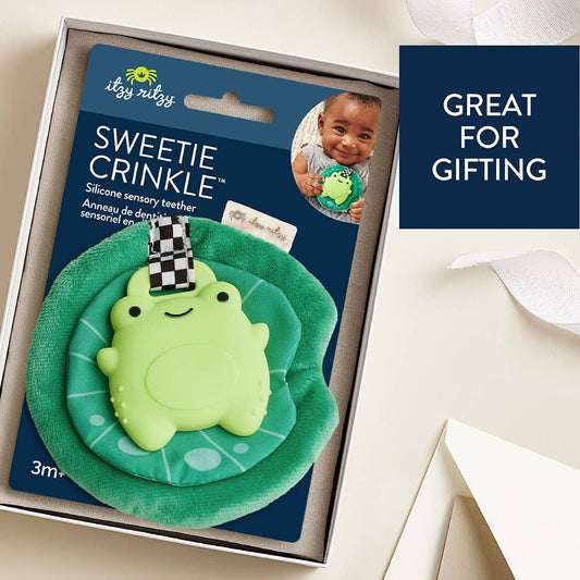 Itzy Ritzy - Sweetie Crinkle: Frog Silicon Teether