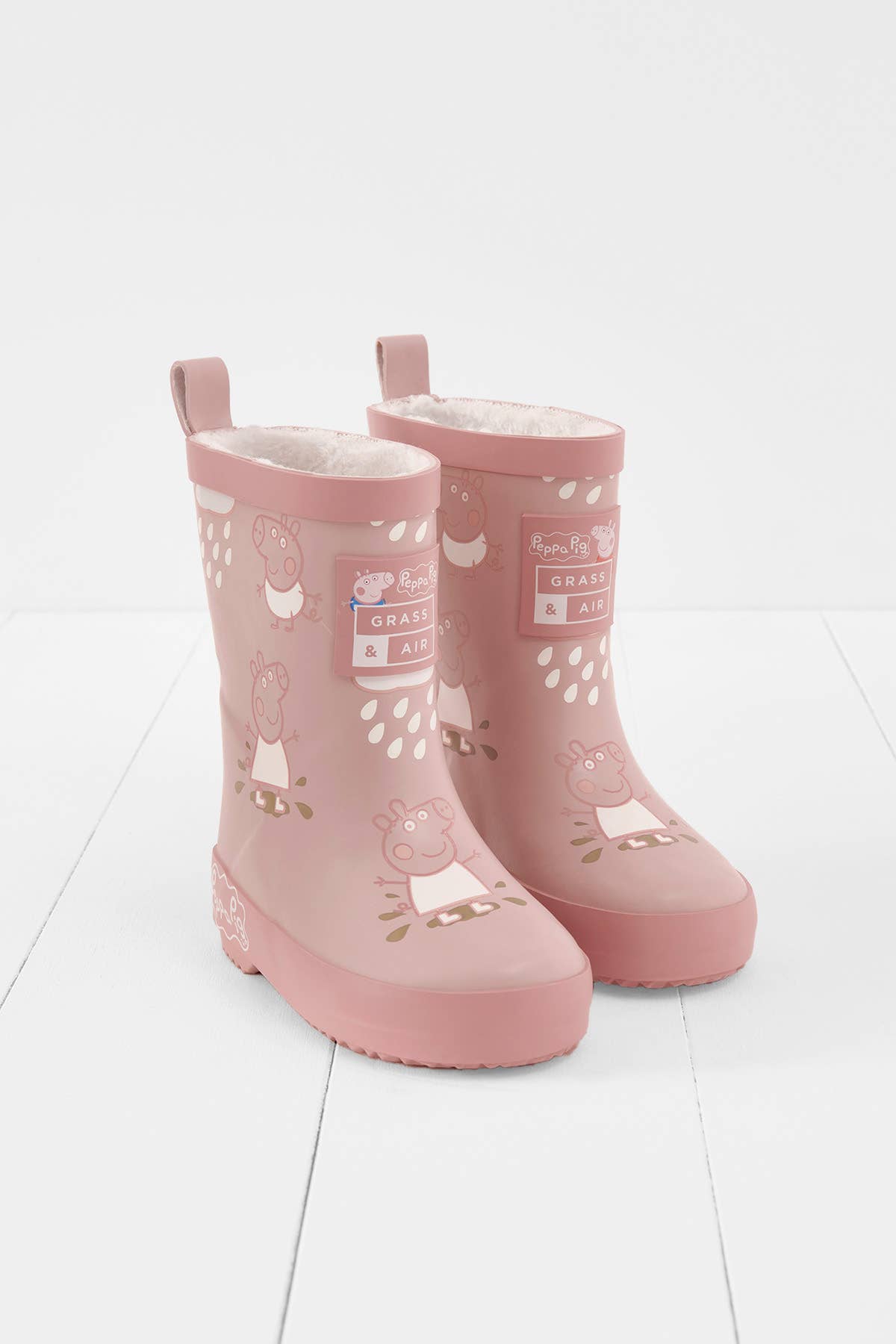 Grass & Air - Peppa Pig Changing Kids Wellies Teddy Fleece