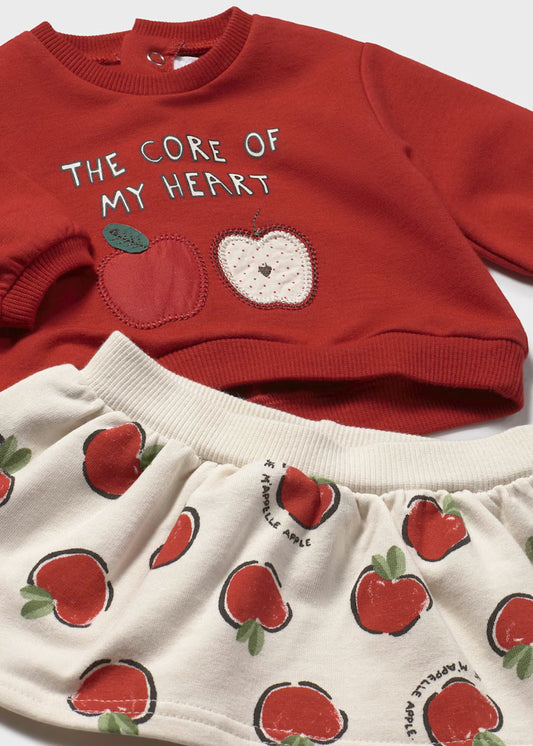 Mayoral - Newborn 4-Piece Set - Core of My Heart Red