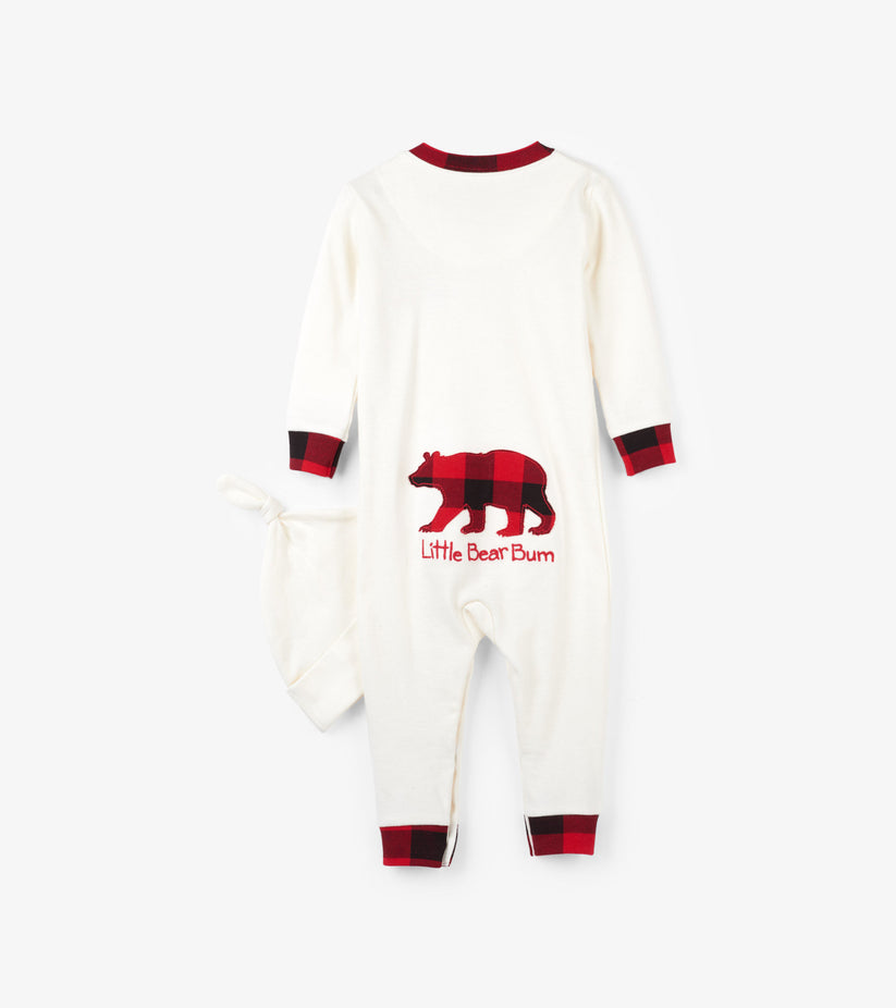 Little Blue House - Buffalo Plaid Baby Sleeper & Hat