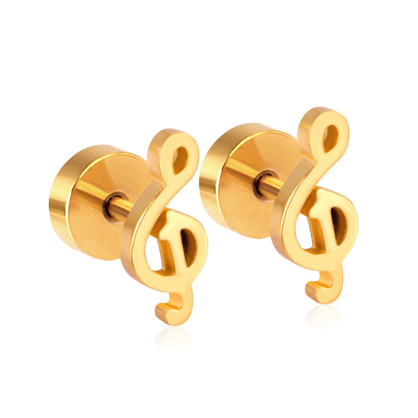 Oh! Cherise Stainless Steel Flat Back 18k Gold Plated Earrings