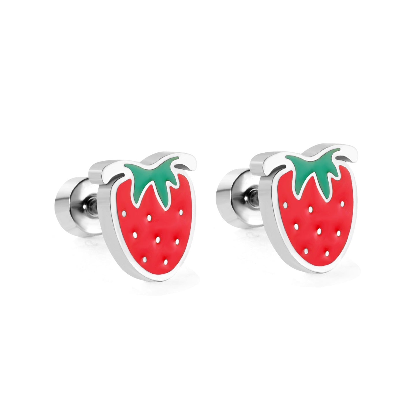 Oh! Cherise Stainless Steel Flat Back Earrings