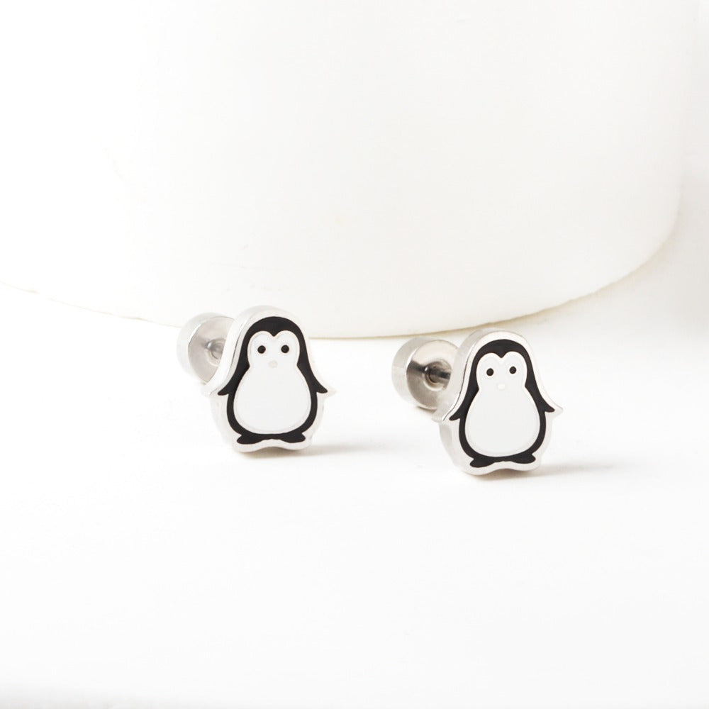 Oh! Cherise Stainless Steel Flat Back Earrings