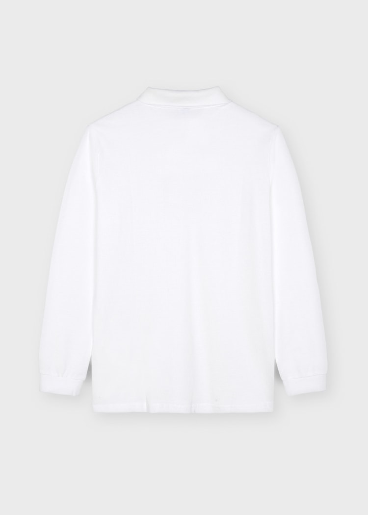 Mayoral - School Uniform Long Sleeve Polo Shirt - White