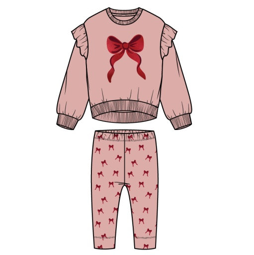 Miles the Label Light Pink Two Piece Sweatshirt and Legging Set
