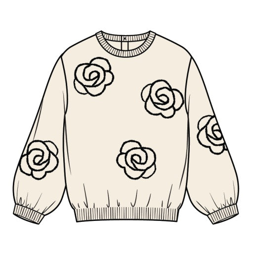 Miles the Label Off White Long Sleeve Knit Sweater