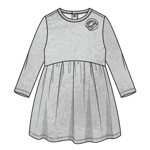 Miles the Label Silver Long Sleeve Knit Dress