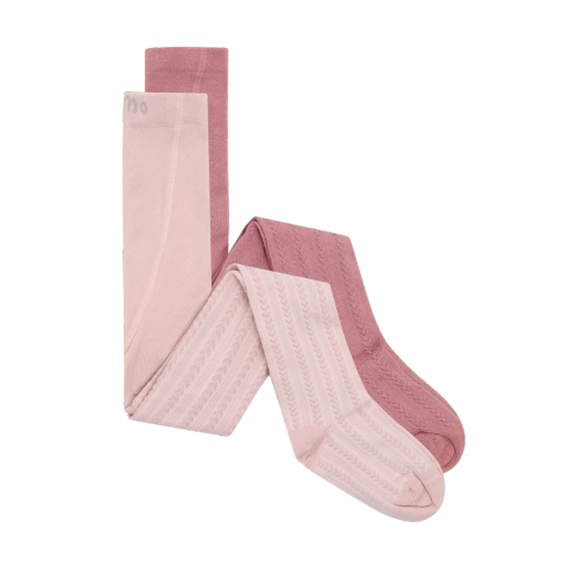 Minymo Pattern Stocking Tights 2 Pack, Cameo Rose