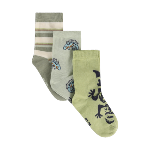 Minymo Cotton Socks 3 Pack, White Jade