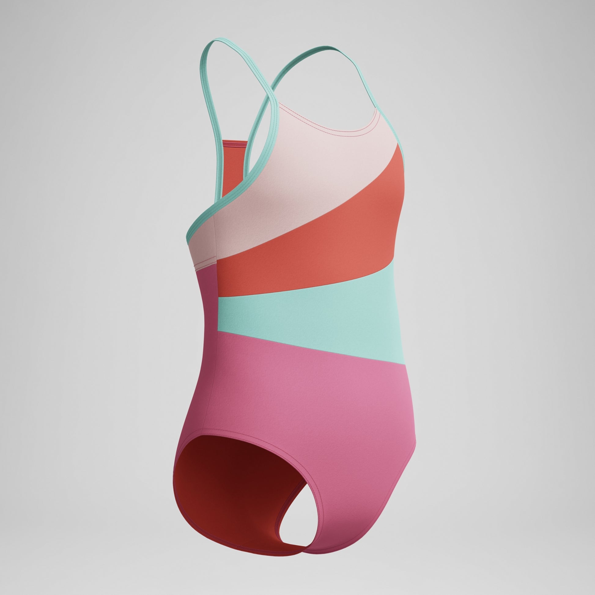 swimsuits one piece pink orange green 1
