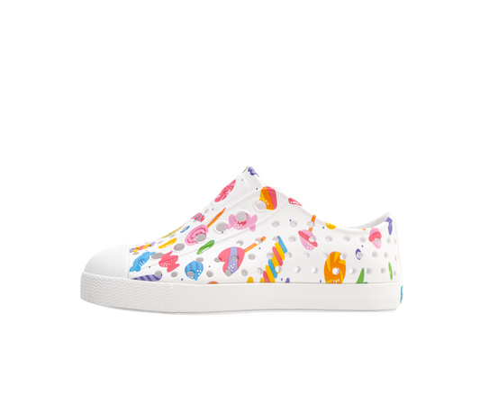 Native Shoes - Jefferson Print Kids - Shell White/ Shell White/ Retro Candy