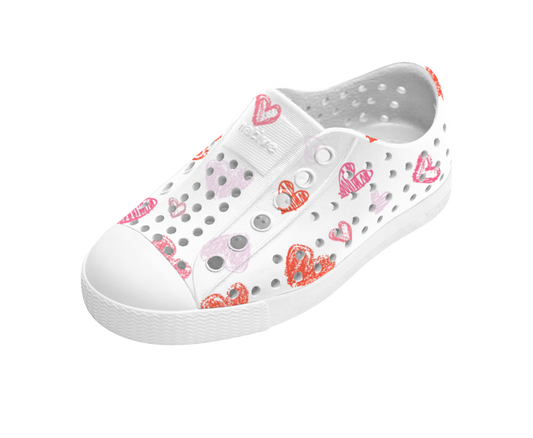 Native Shoes Jefferson Print Kids Shell White/Shell White/Heart Graffiti