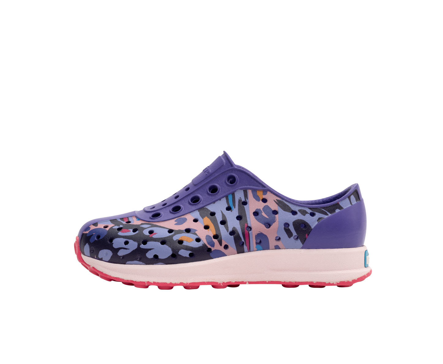 Native Shoes Robbie Child Ultra Violet/ Milk Pink/ Healing Digital Cheetah/ Dazzle Speckle Rubber