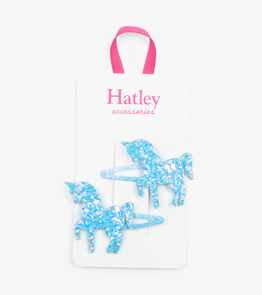Hatley Dazzling Blue Unicorns Hair Clip 2 pack