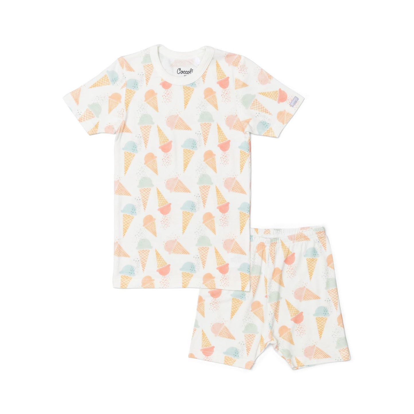 COCCOLI - Modal Short Pyjama Gelato Cones on Cream