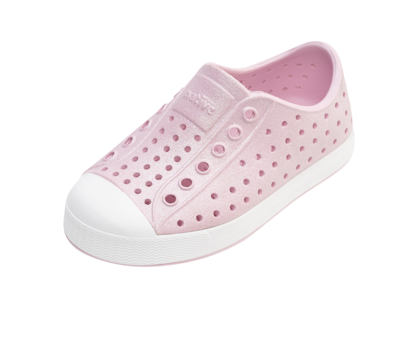 Native Shoes - Jefferson Bio Bling Kids - Barely Pink Bling/Shell White