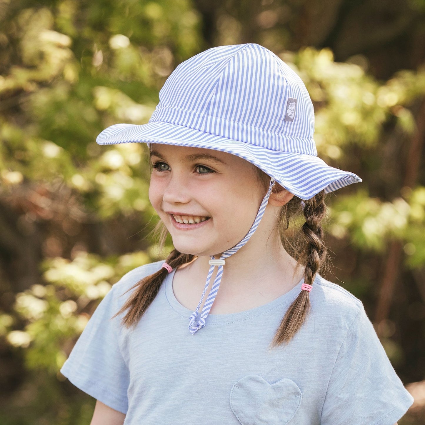 Jan & Jul - Kids Cotton Floppy Hats - Blue Stripes