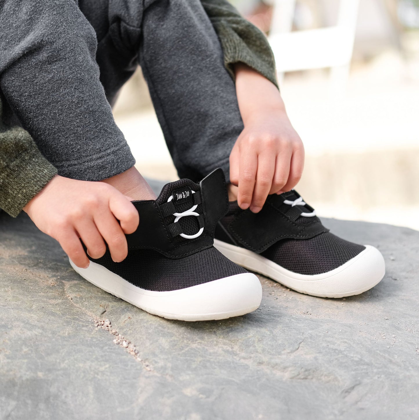 Jan & Jul - Mini-Flyer Toddler Sneakers - Black Tie