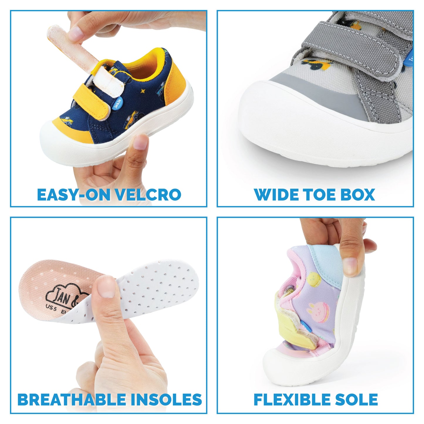 Jan & Jul - Toddler Mini Canvas Sneakers - Grey Construction