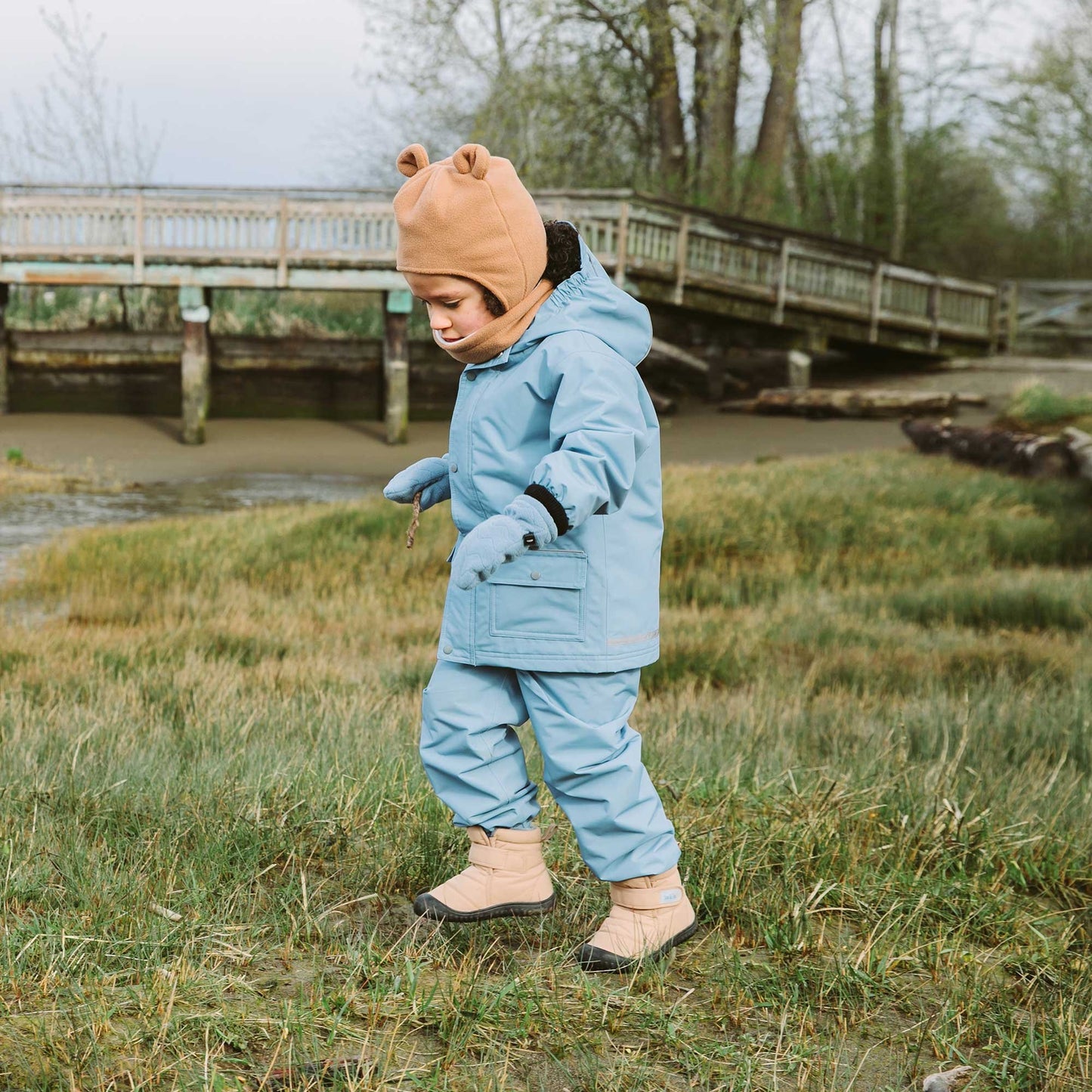 Jan & Jul - Kids Single Layer Rain Pants - Dusty Blue