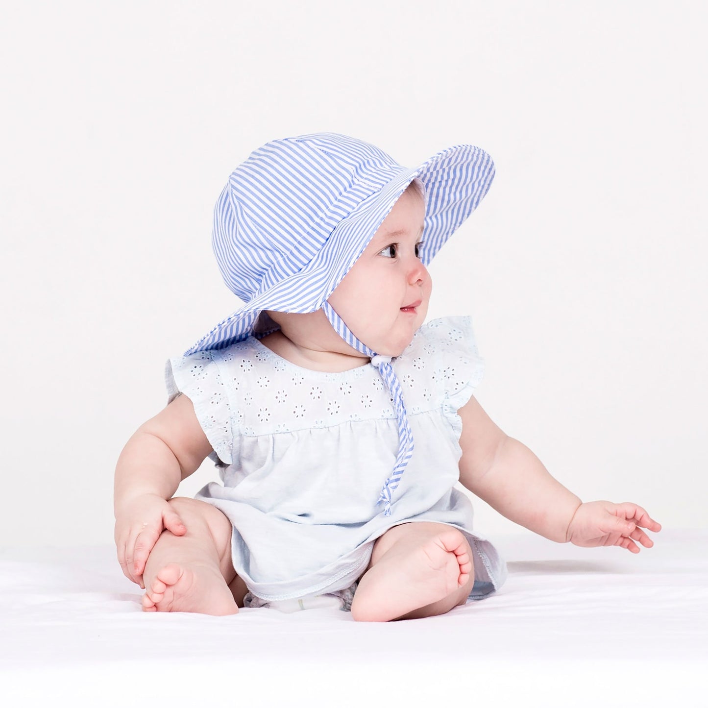 Jan & Jul - Kids Cotton Floppy Hats - Blue Stripes