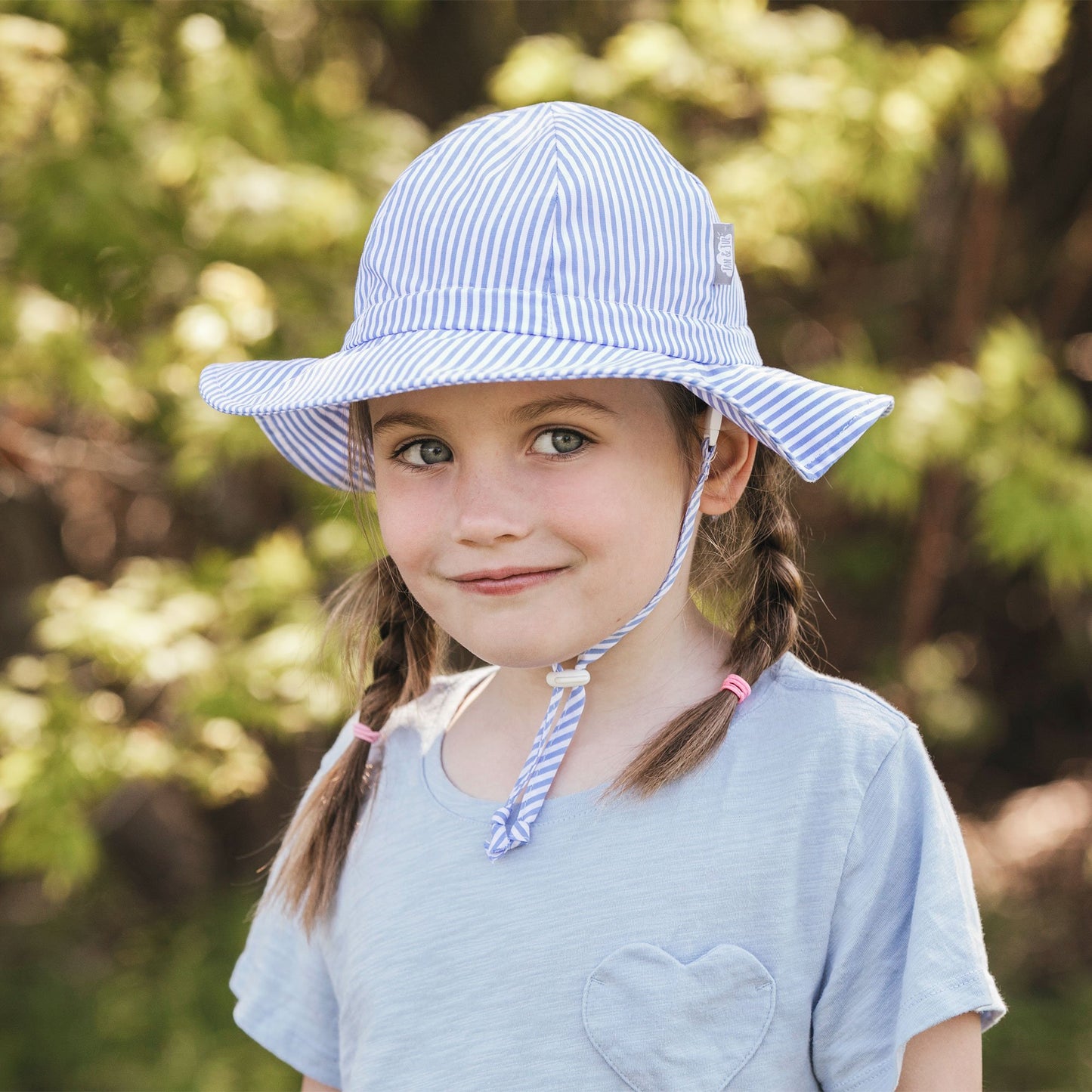 Jan & Jul - Kids Cotton Floppy Hats - Blue Stripes