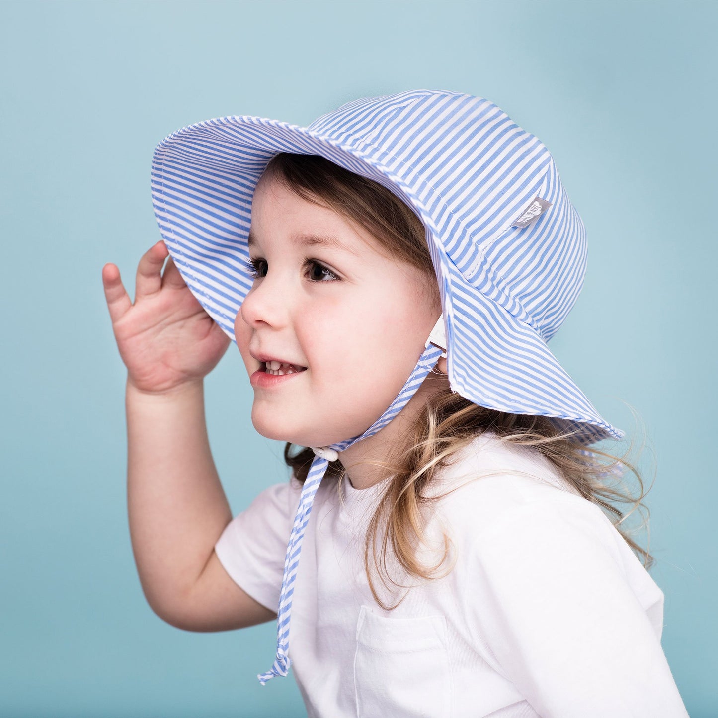 Jan & Jul - Kids Cotton Floppy Hats - Blue Stripes